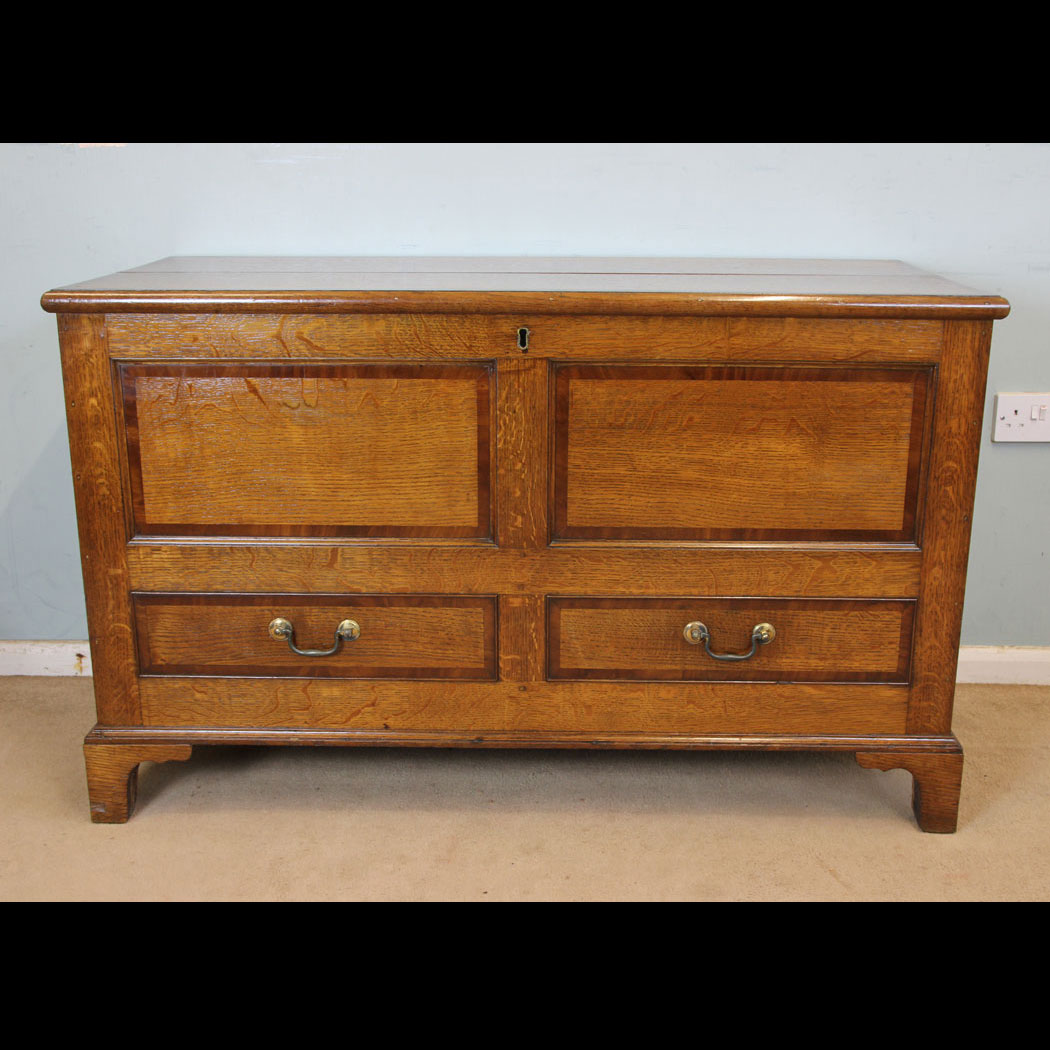 Antique Mule Chest, Antique 19th Century Oak Mule Chest / Coffer.