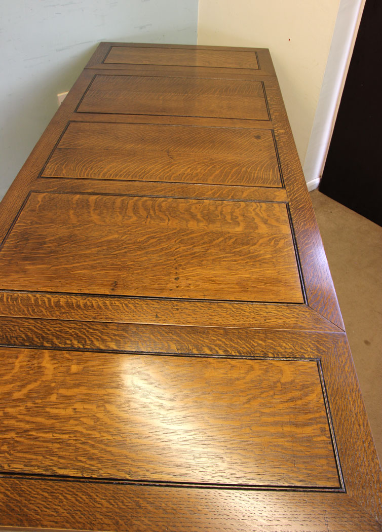Antique Oak Drawleaf Refectory Table, Antique Large Solid Oak Draw Leaf Refectory Dining Table