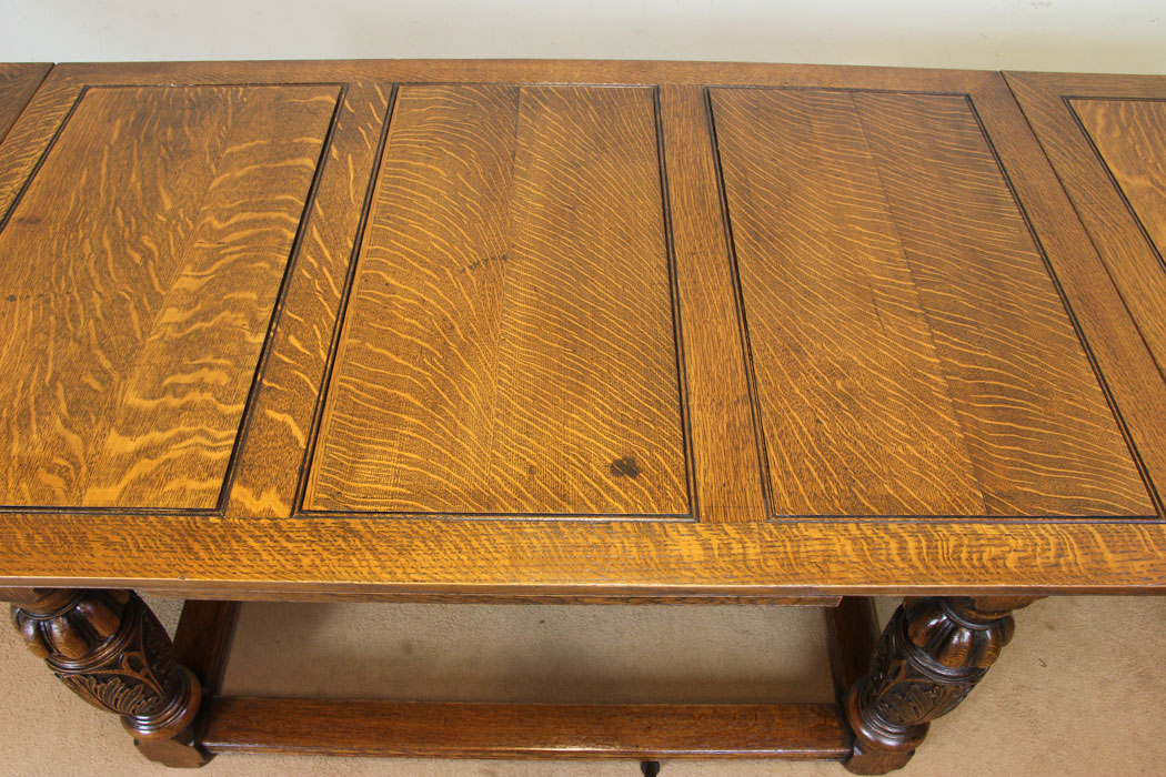 Antique Oak Refectory Draw Leaf Table, Antique Large Solid Oak Draw Leaf Refectory Dining Table