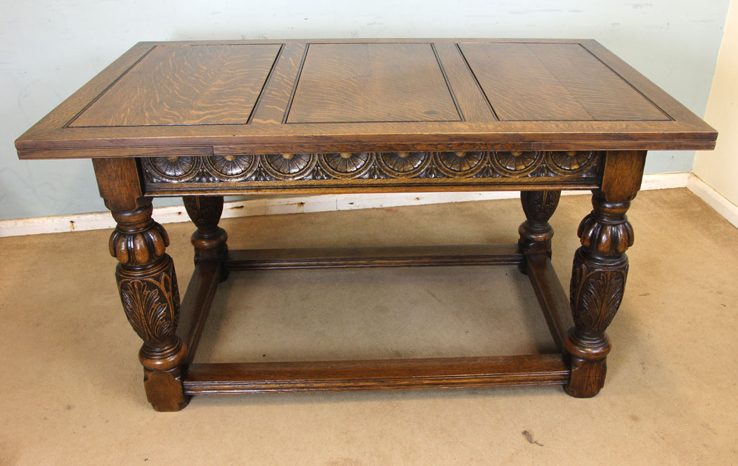 Antique Oak Refectory Table, The Antique shop Antique Large Solid Oak Draw Leaf Refectory Dining Table
