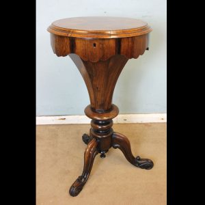 Antique Victorian Rosewood Sewing Table Work Box