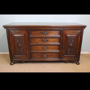 Antique Victorian Large Solid Oak Sideboard Dresser Base