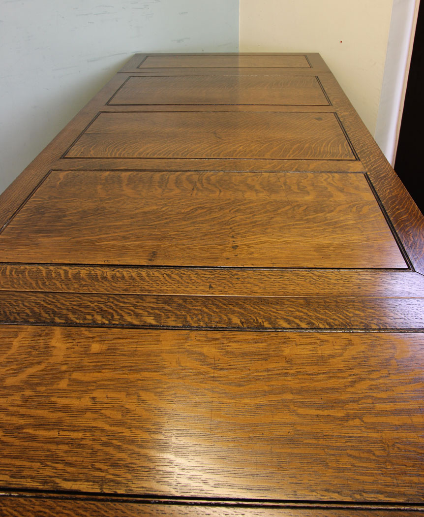 Antique Vintage Oak Refectory Table, Antique Large Solid Oak Draw Leaf Refectory Dining Table