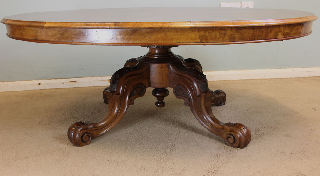 Antique Walnut Low Coffee Table, Antique Victorian Burr Walnut Coffee Table