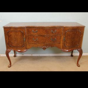 Queen Anne Style Burr Walnut Sideboard Server