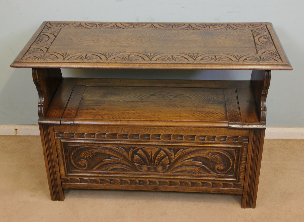 Small Antique Monks Bench, Hall Table, Antique Oak Monks Bench Hall Seat