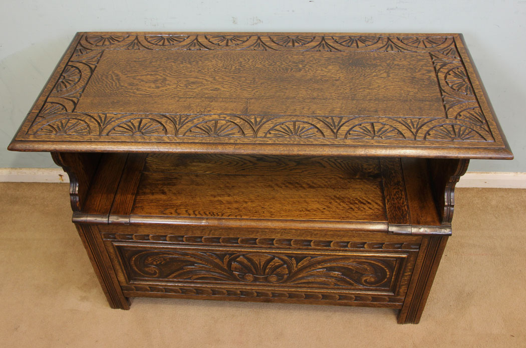 Small Antique Monks Bench, Hall Table, London, Antique Oak Monks Bench Hall Seat