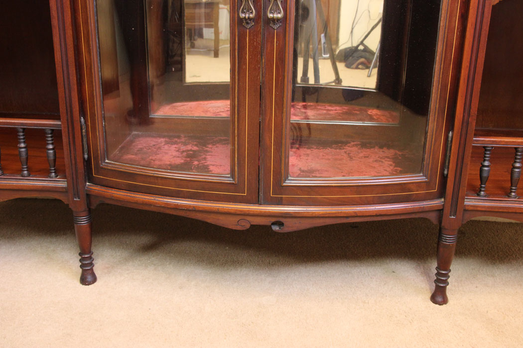Antique Edwardian Mahogany Sideboard, Cabinet, Antique Mahogany Inlaid Sideboard Display Cabinet