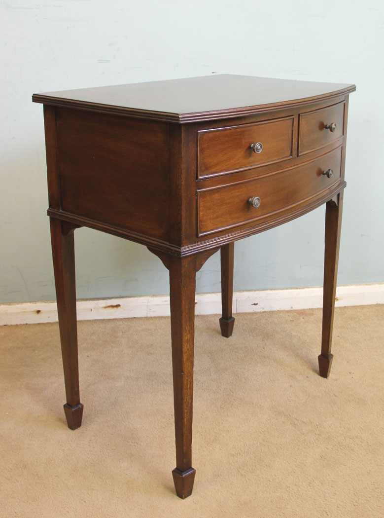 Antique Mahogany Side Table, Antique Mahogany Bow Front Side Table