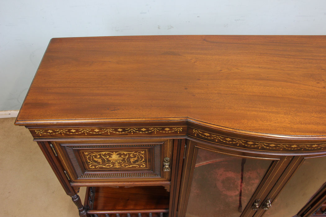 Antique Mahogany Sideboard, Cabinet, London, Antique Mahogany Inlaid Sideboard Display Cabinet