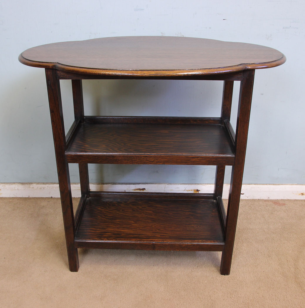 Antique Oak Lamp Table, Shaped Oak Occasional Table.