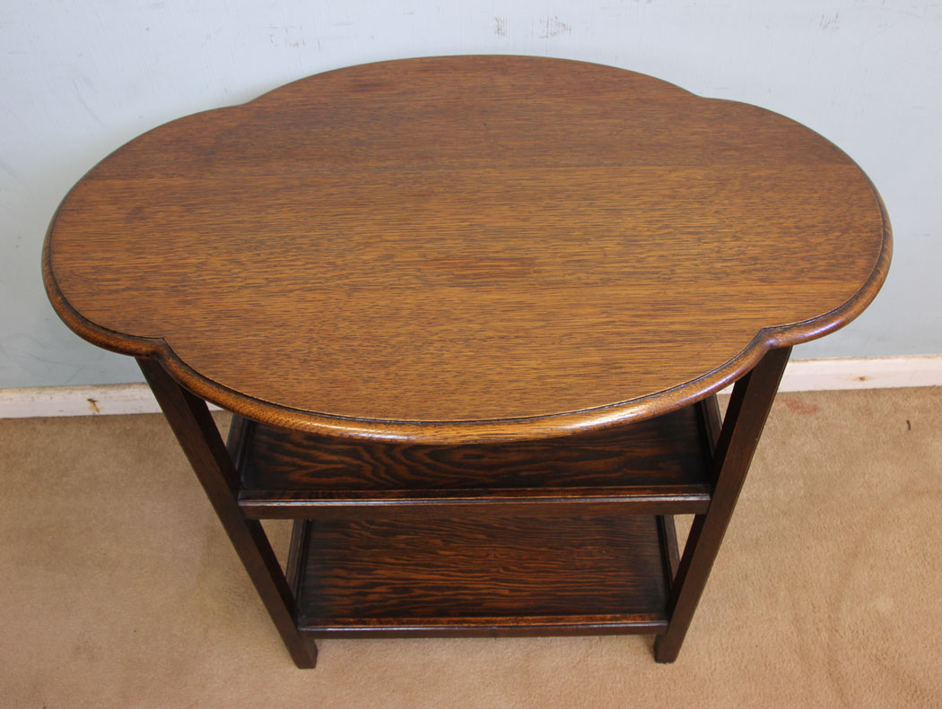 Antique Oak Occasional Table, Shaped Oak Occasional Table.