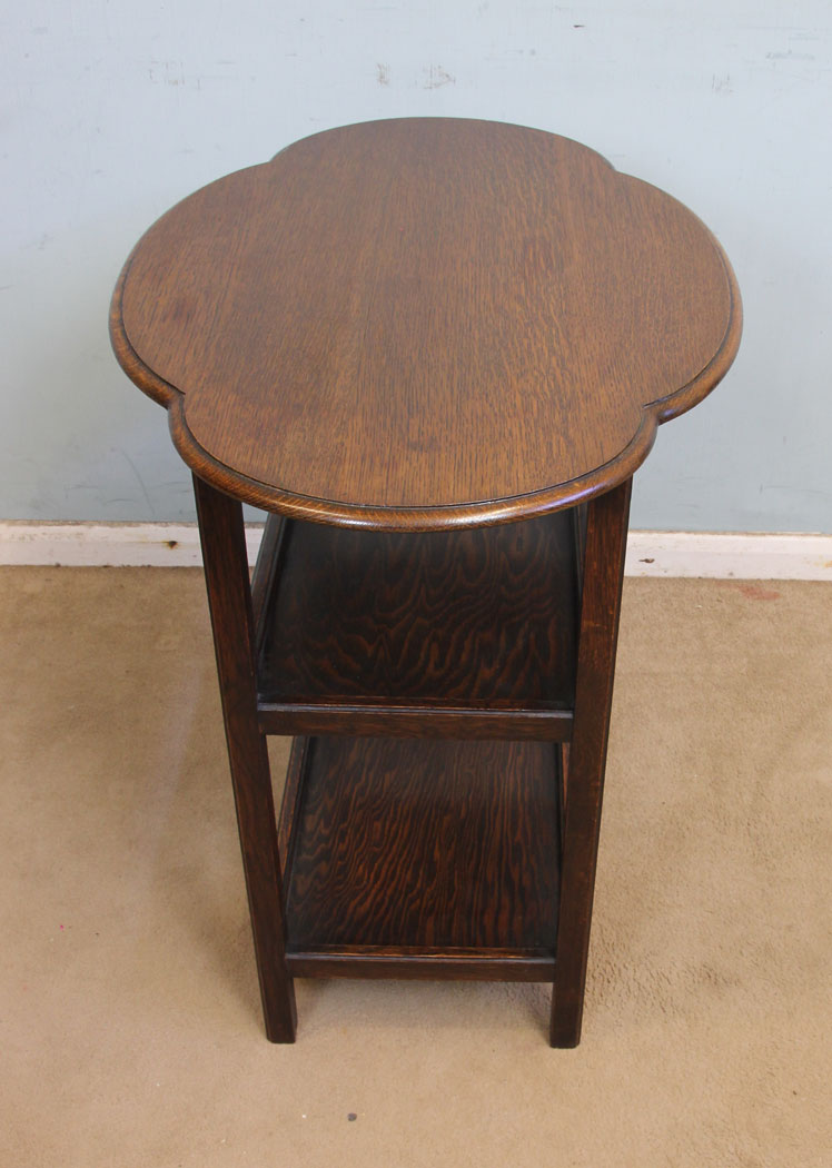 Antique Oak Side Table, Shaped Oak Occasional Table.