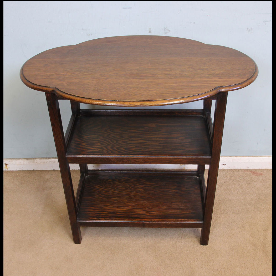 Antique Oak Table, Shaped Oak Occasional Table