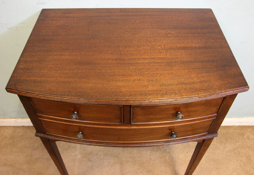 Antique Side Lamp Table, Antique Mahogany Bow Front Side Table