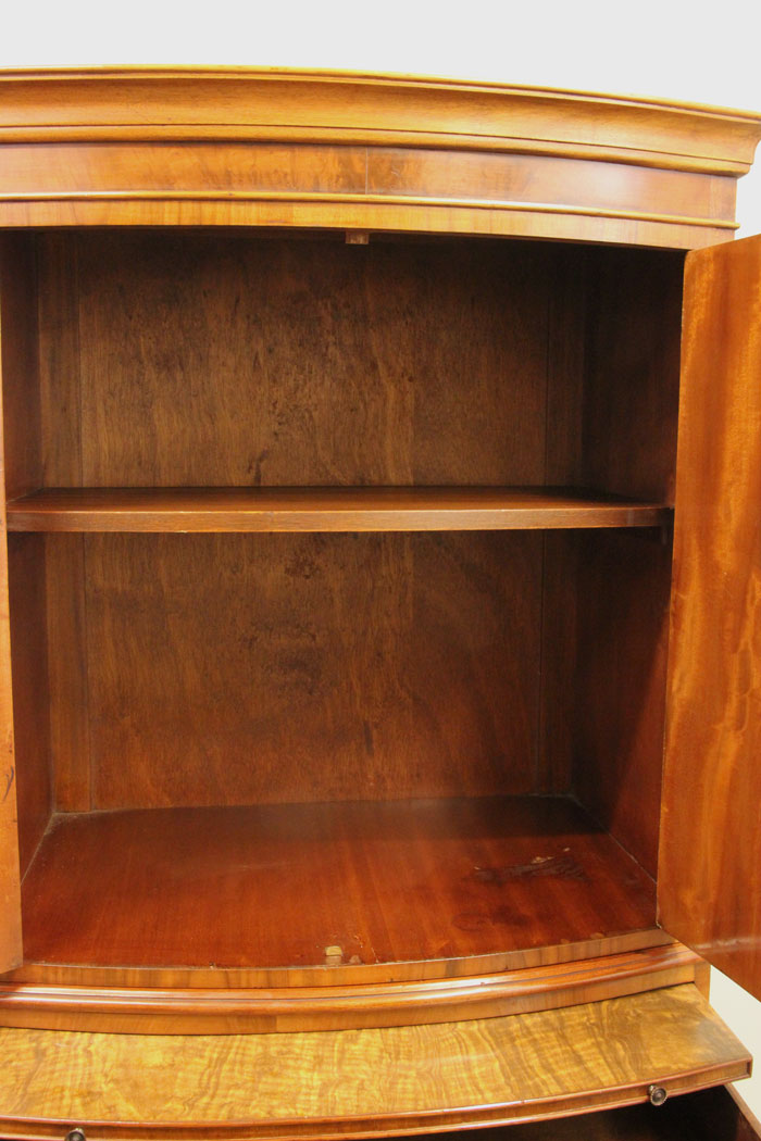 Antique Walnut Cupboard, Tallboy, The Antique Shop, Burr Walnut Bow Fronted Tallboy