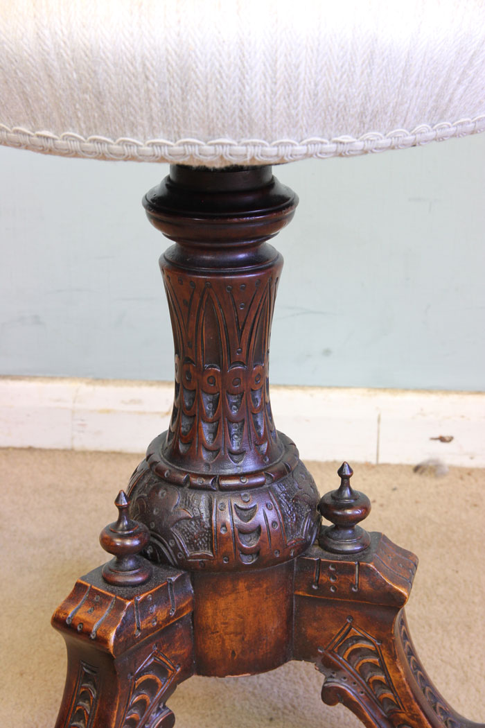 Antique Walnut Stool, London, Antique Walnut Adjustable Stool