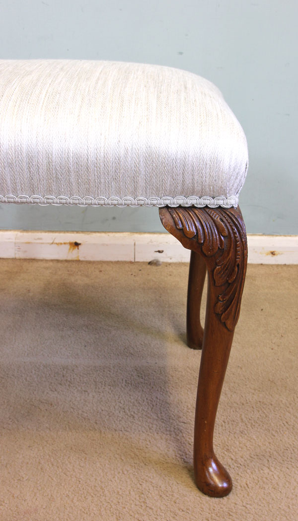 The Antique Shop, Antique Walnut Stool, Queen Anne Style Walnut Stool.