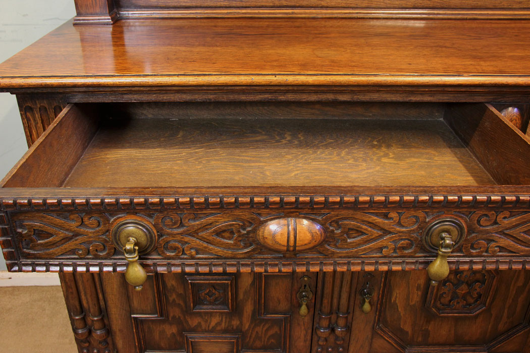 11209r14 Antique Oak Sideboard Dresser, Antique Oak Sideboard Dresser
