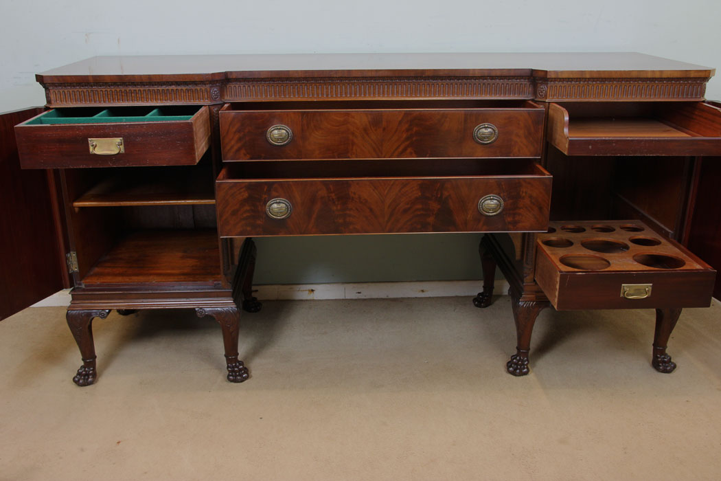 11211r14 Antique Mahogany Sideboard, Antique Mahogany Breakfront Sideboard Dresser