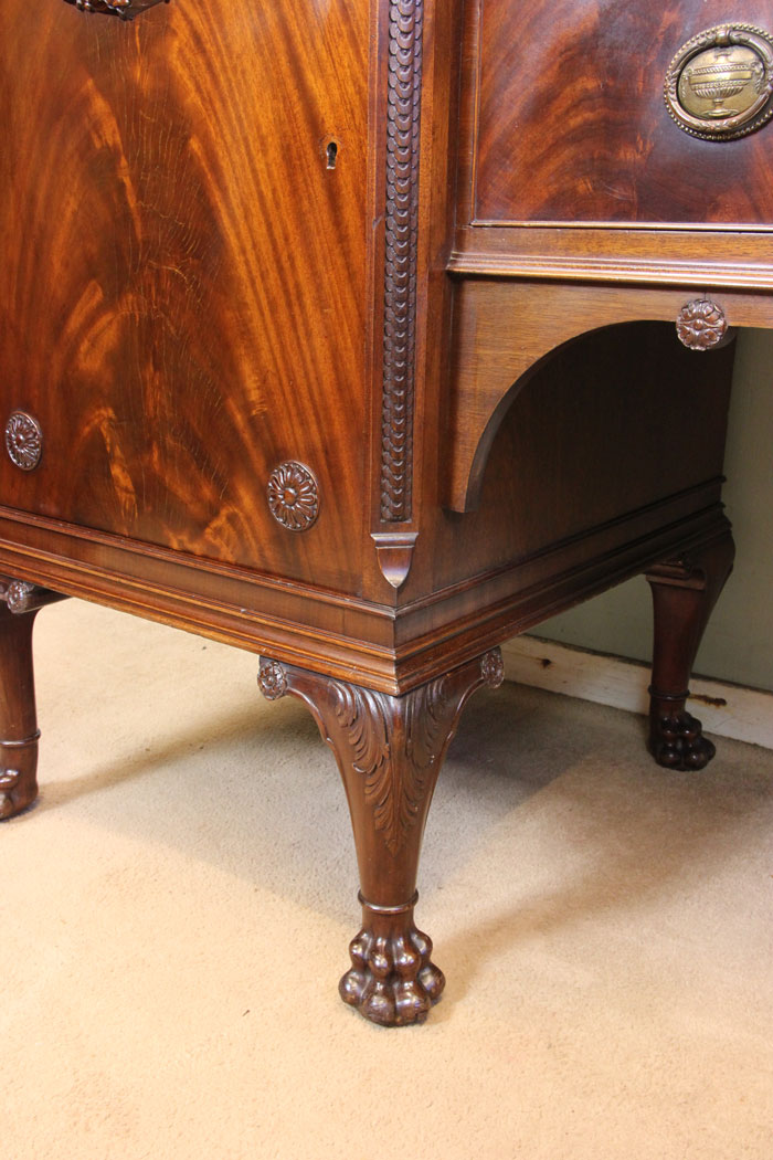 11211r7 Quality Antique Chippendale Style Sideboard, Antique Mahogany Breakfront Sideboard Dresser