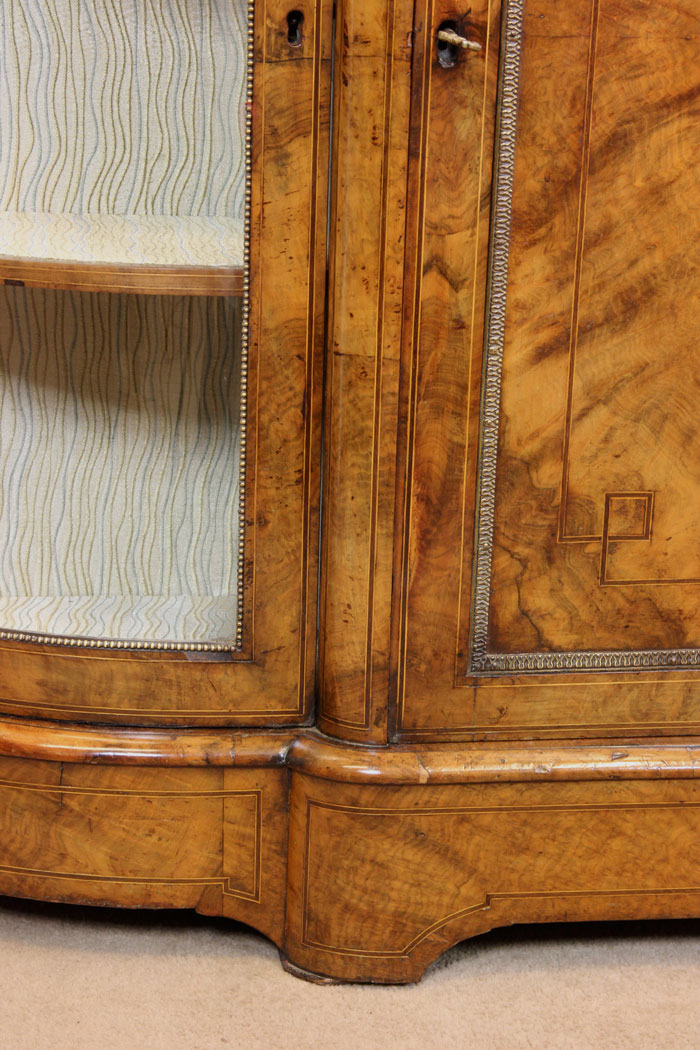 11213r13 Antique Victorian Burr Walnut Credenza, Quality Victorian Burr Walnut Credenza Sideboard