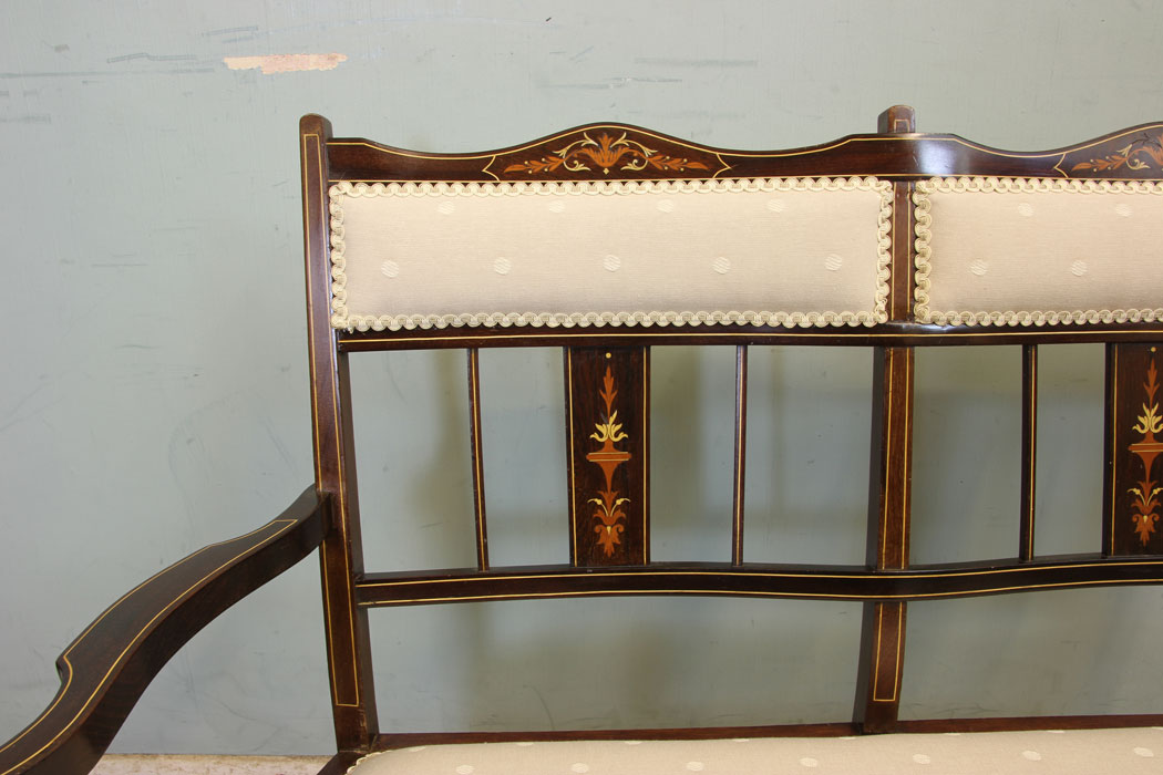 11231r12 Antique Edwardian Inlaid Mahogany Sofa Antique Edwardian Inlaid Mahogany Sofa