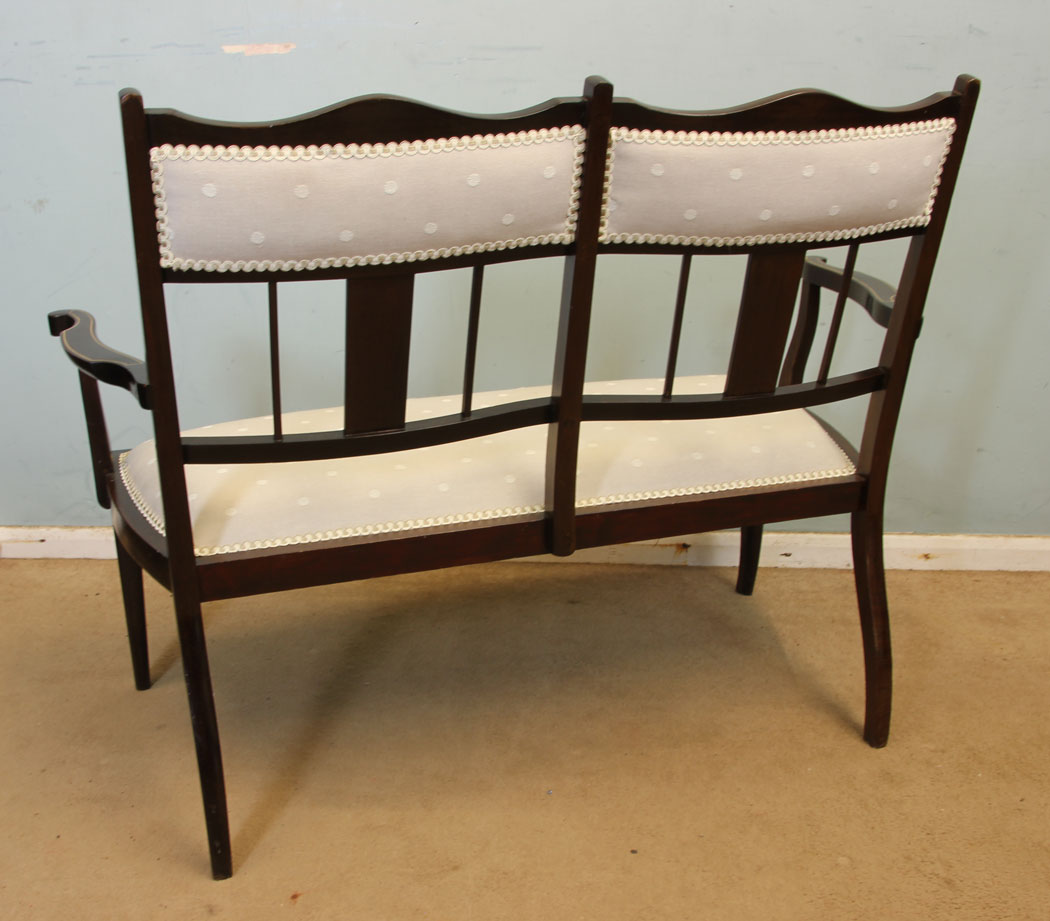 11231r9 Antique Edwardian Inlaid Mahogany Sofa Antique Edwardian Inlaid Mahogany Sofa
