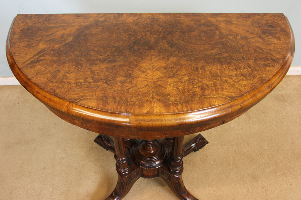 11232r7 Antique Victorian Burr Walnut Card Table Antique Victorian Burr Walnut Card Table