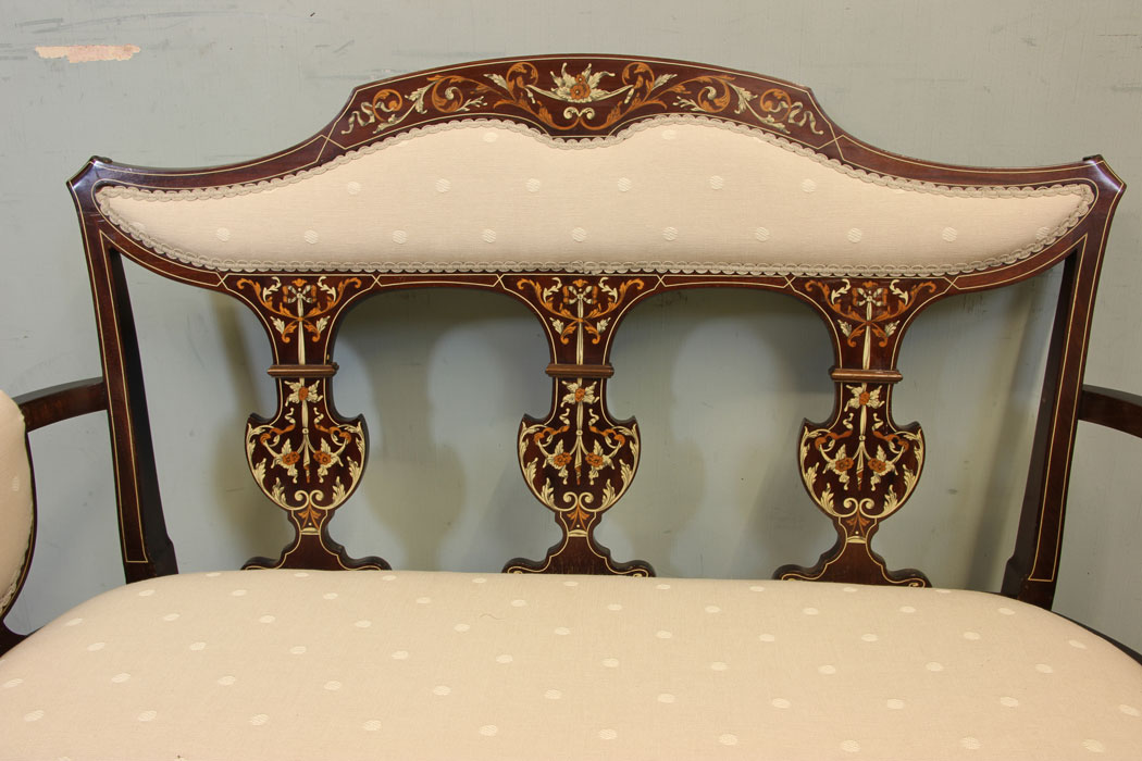 11241r2 Antique Edwardian Sofa, Antique Edwardian Inlaid Sofa