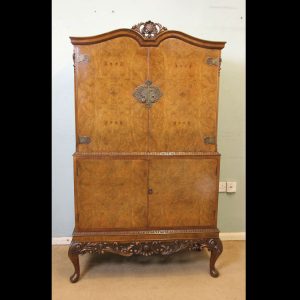 Burr Walnut Cocktail Drinks Cabinet
