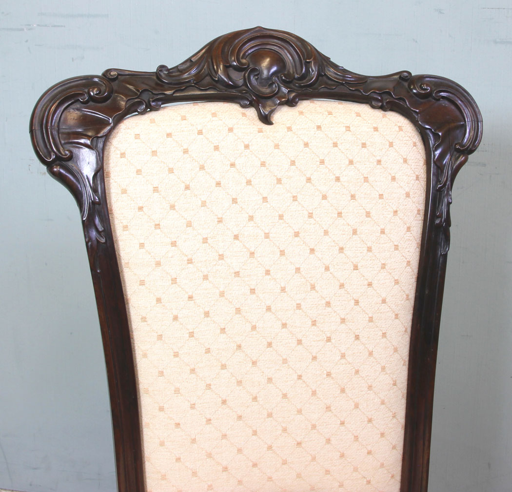 11101r8 Victorian Chair, London, Antique Victorian Rosewood Cabriole Leg Nursing Chair