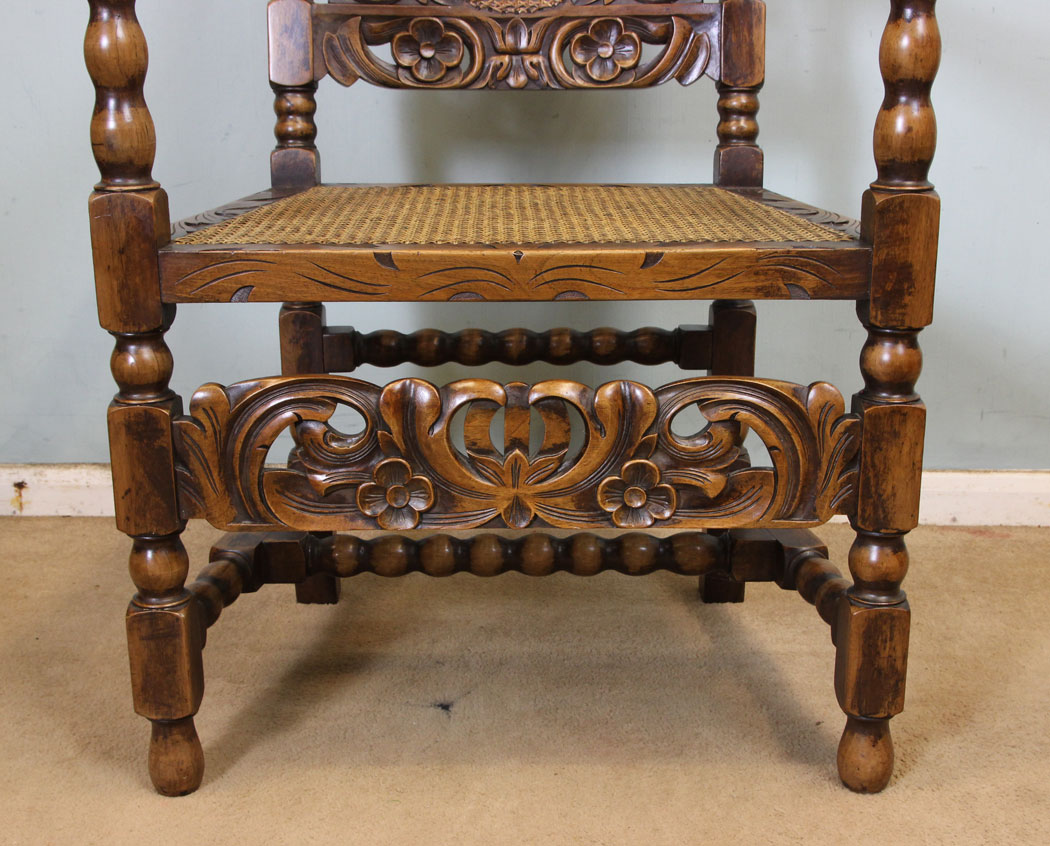 11259r11 Set Eight Antique Jacobean Style Walnut Dining Chairs, Antique Set of Eight Jacobean Style Walnut Dining Chairs