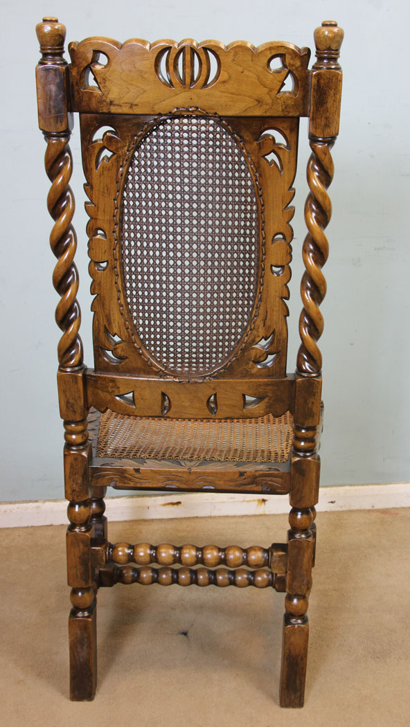 11259r14 Set Eight Antique Charles 11 Style Walnut Dining Chairs, Antique Set of Eight Jacobean Style Walnut Dining Chairs