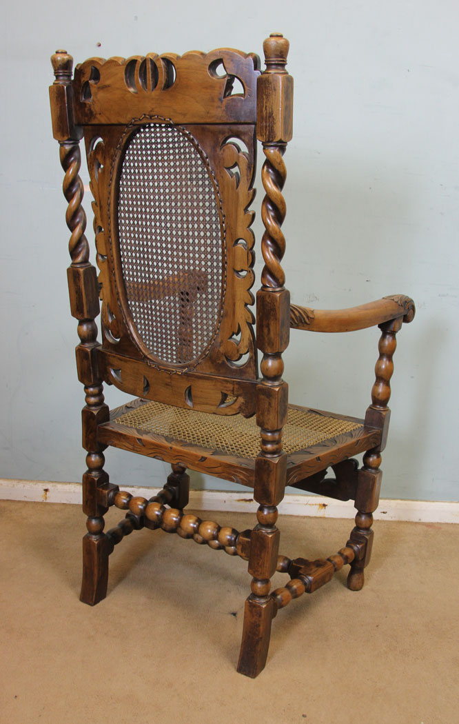 11259r7 Set Eight Antique Jacobean Style Walnut Dining Chairs, Antique Set of Eight Jacobean Style Walnut Dining Chairs