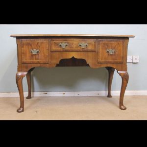Antique Burr Walnut Lowboy Writing Side Table