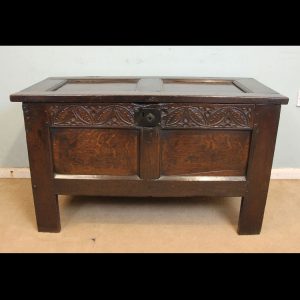 Antique 18th Century Small Oak Chest Coffer