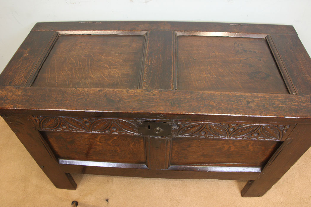 11272r5 Antique Small 18th Century Oak Coffer, Antique 18th Century Small Oak Chest Coffer