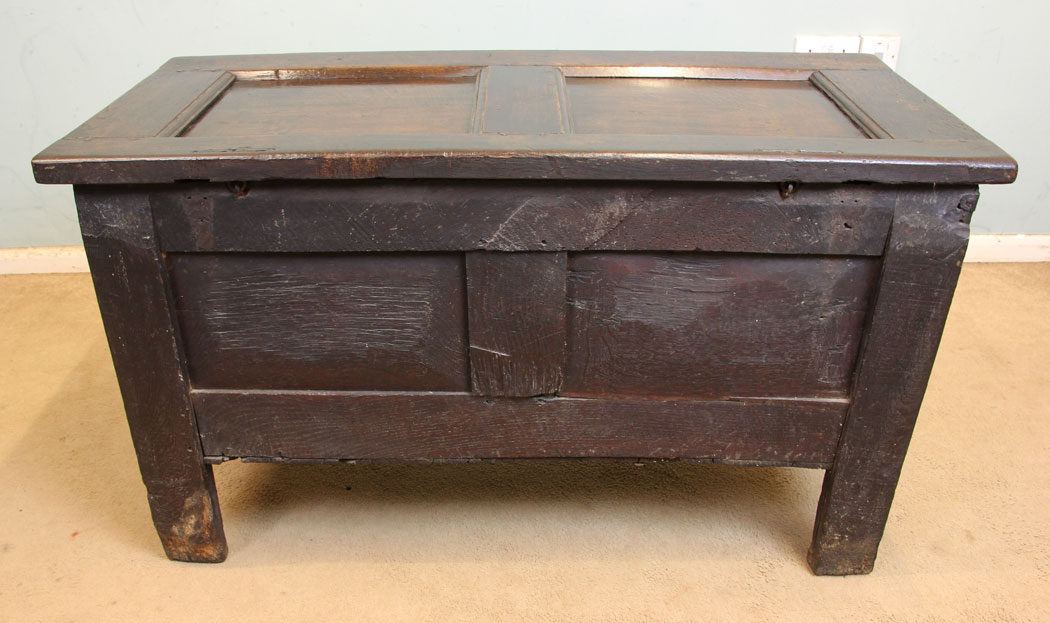11272r9 Antique 18th Century Oak Coffer, Antique 18th Century Small Oak Chest Coffer
