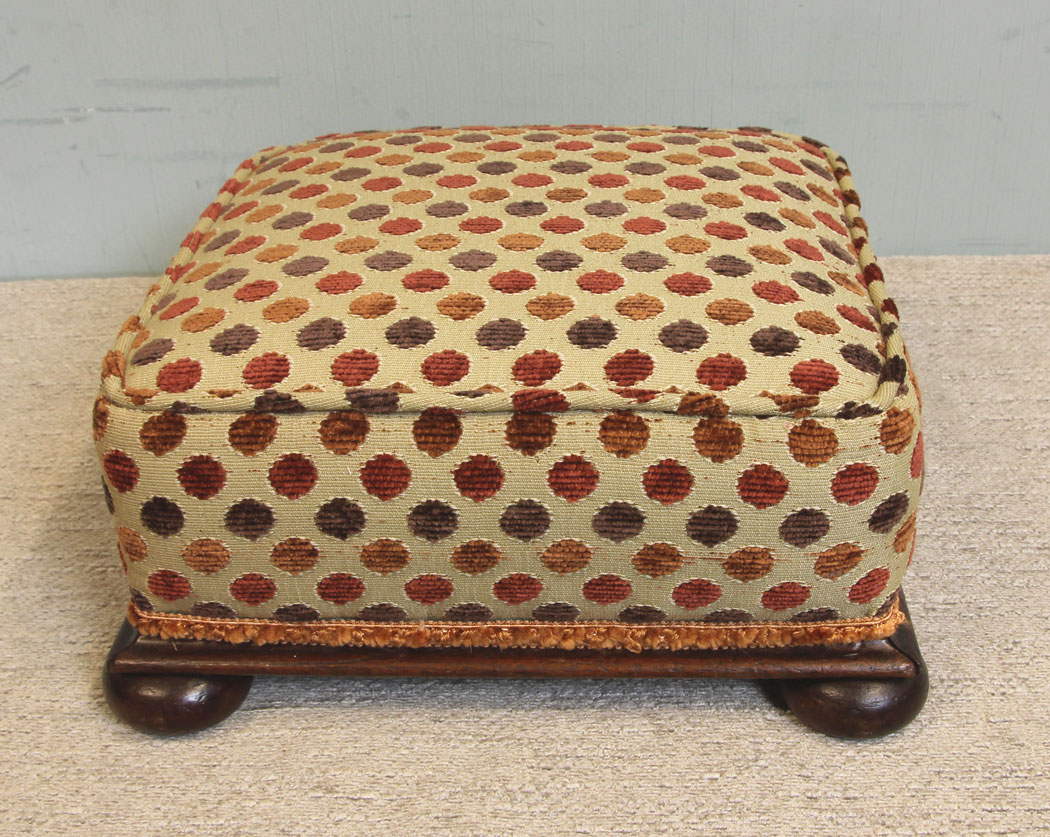 11277r3 Antique Mahogany Victorian Footstool, Antique Victorian Mahogany Footstool
