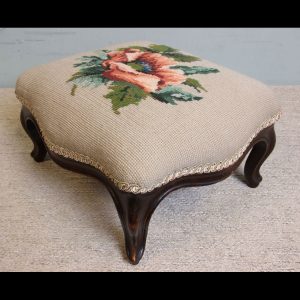 Antique Serpentine Shape Footstool.