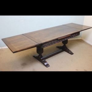Antique Refectory Oak Draw Leaf Farmhouse Dining Table