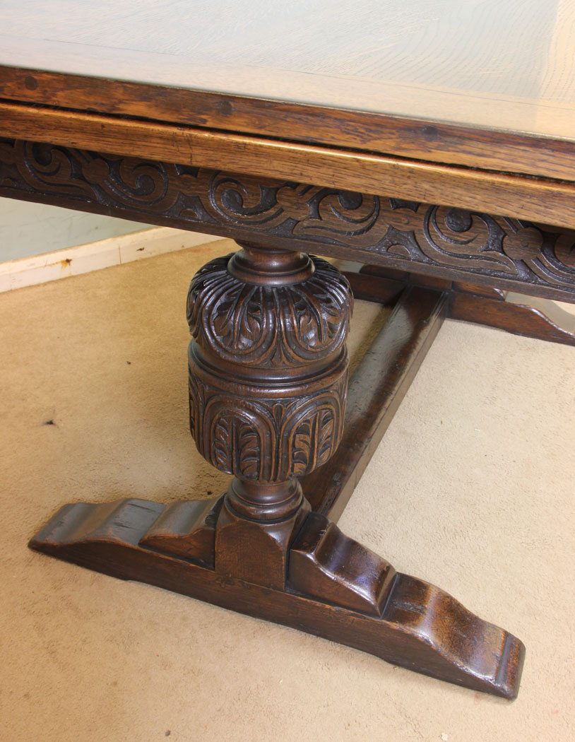 11287r10 Antique Oak Draw leaf Dining Table, Antique Refectory Oak Draw Leaf Farmhouse Dining Table