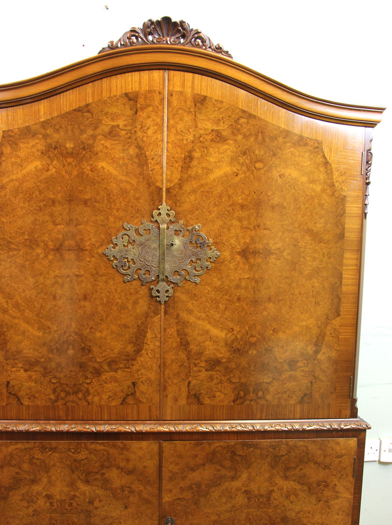 11291r12 Antique Burr Walnut Drinks Cabinet, . Burr Walnut Cocktail Drinks Cabinet
