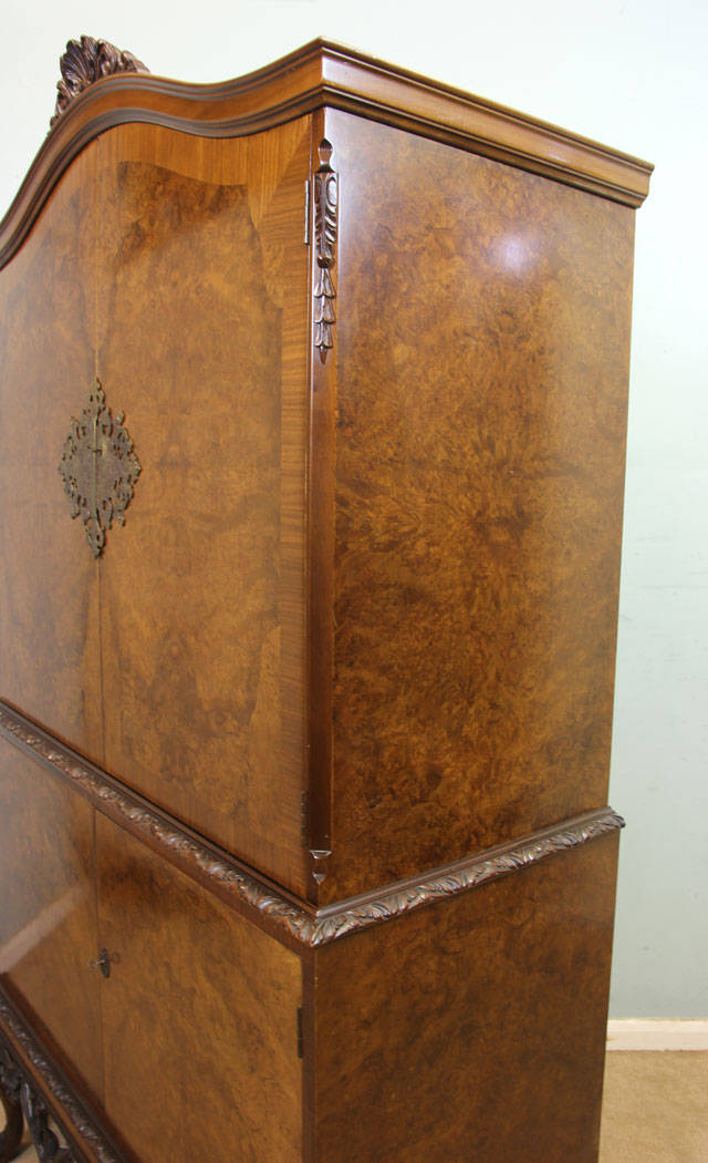 11291r7 Antique Burr Walnut Drinks Cabinet, . Burr Walnut Cocktail Drinks Cabinet