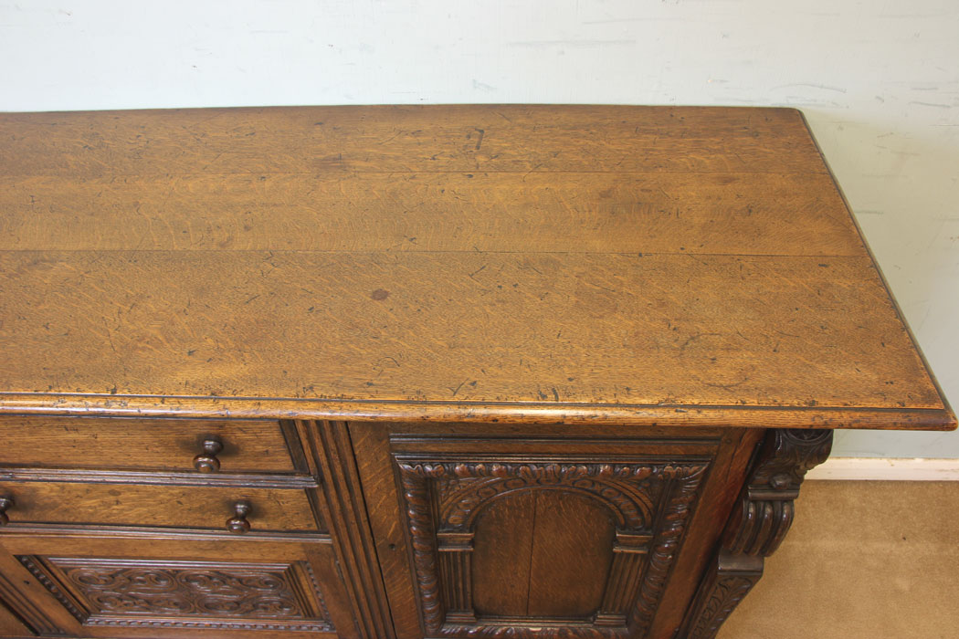 11293r10 Antique Oak Sideboard Dresser Base, Antique Carved Oak Sideboard Dresser Base