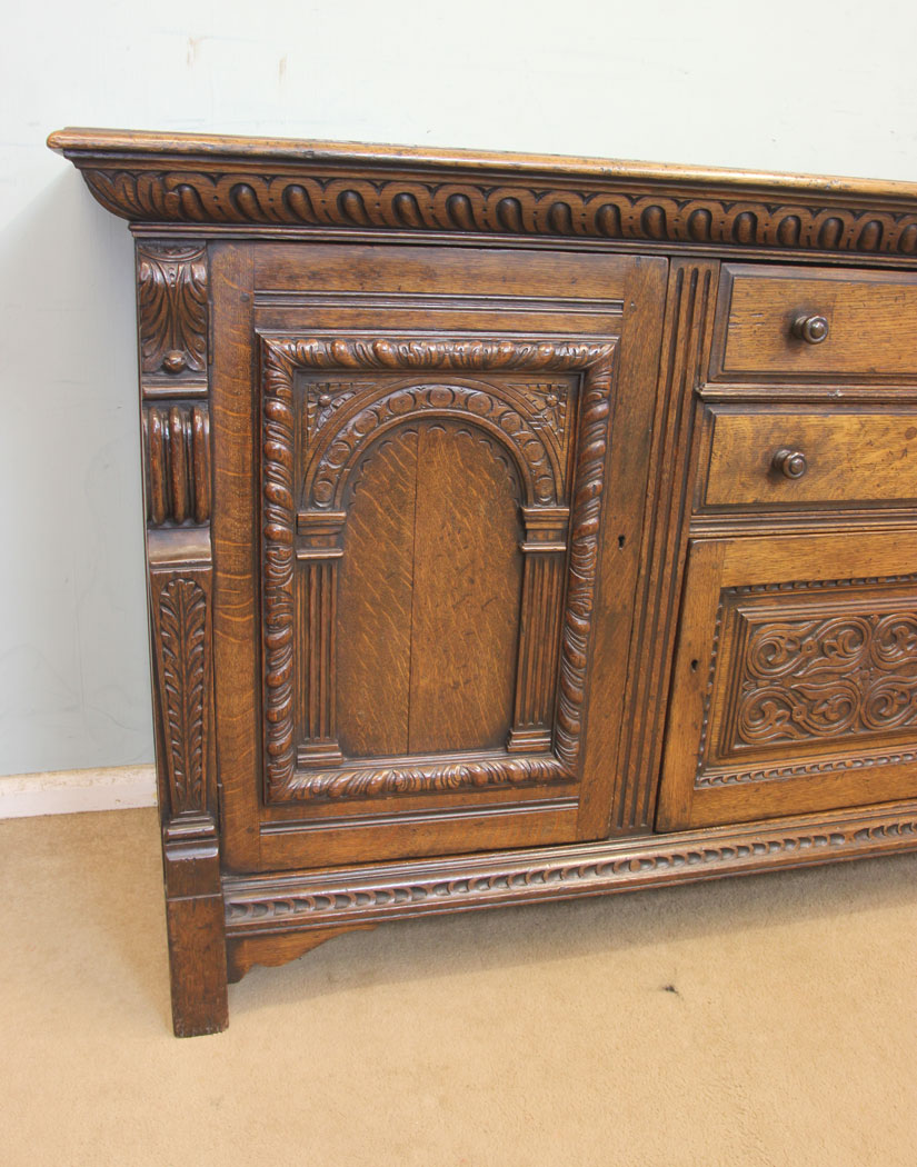 11293r11 Antique Oak Sideboard Dresser Base, Antique Carved Oak Sideboard Dresser Base