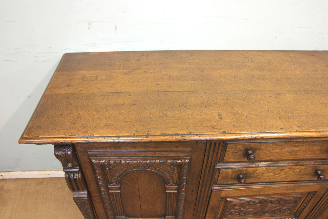 11293r12 Antique Oak Sideboard Dresser Base, Antique Carved Oak Sideboard Dresser Base