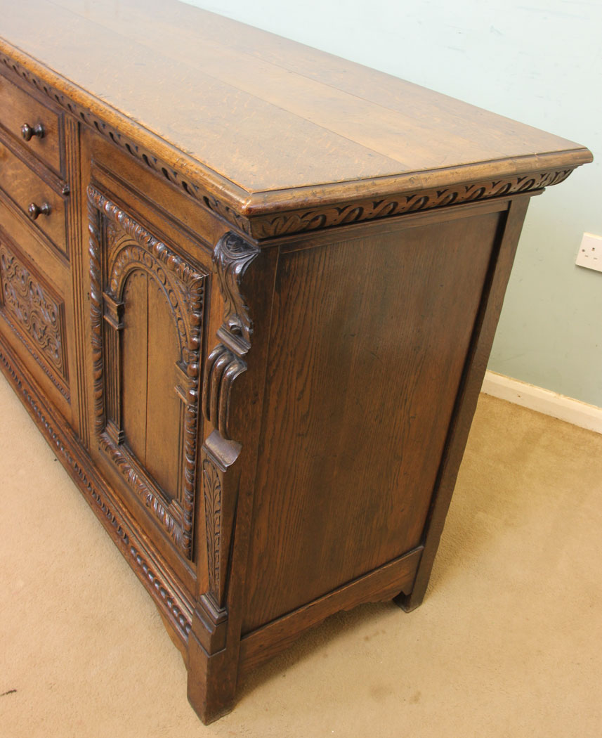 11293r6 Antique Oak Sideboard Dresser Base, Antique Carved Oak Sideboard Dresser Base