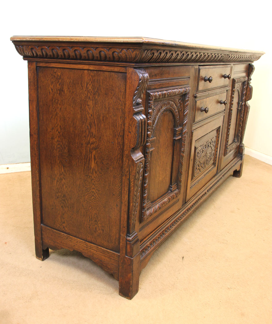 11293r8 Antique Oak Sideboard Dresser Base, Antique Carved Oak Sideboard Dresser Base